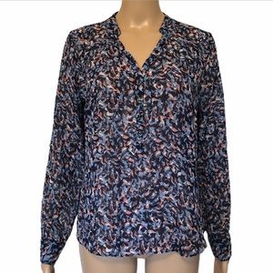 A.N.A Women’s navy blue Long Sleeve Blouse M-90